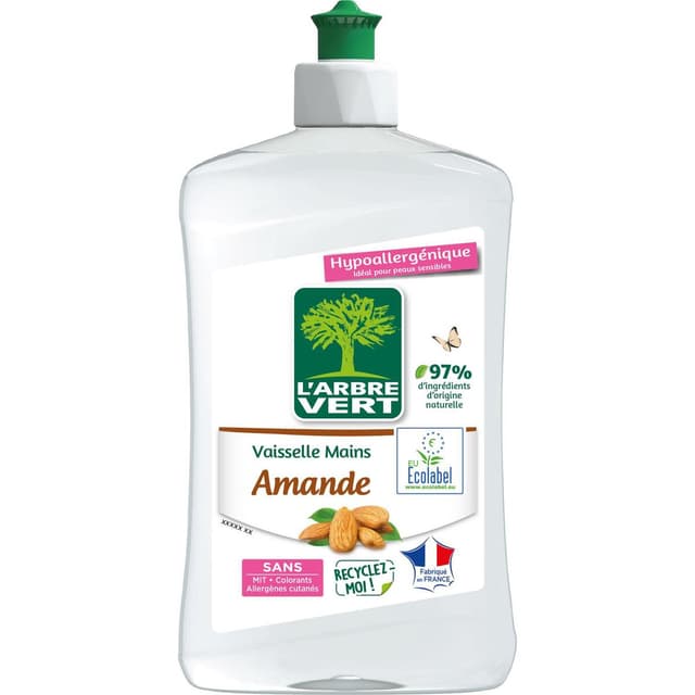 3450601047039 - L'arbre Vert - Liquide vaisselle Mains Amande- Ecologique- Hypoallergénique