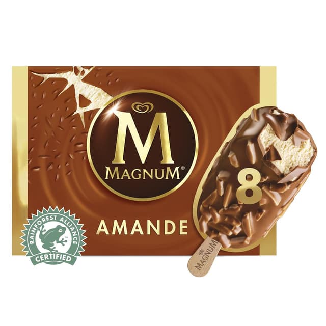 8712566328239 - Magnum - 8 bâtonnets glacés Almond- Vanille chocolat au lait et Amande 8x110ml