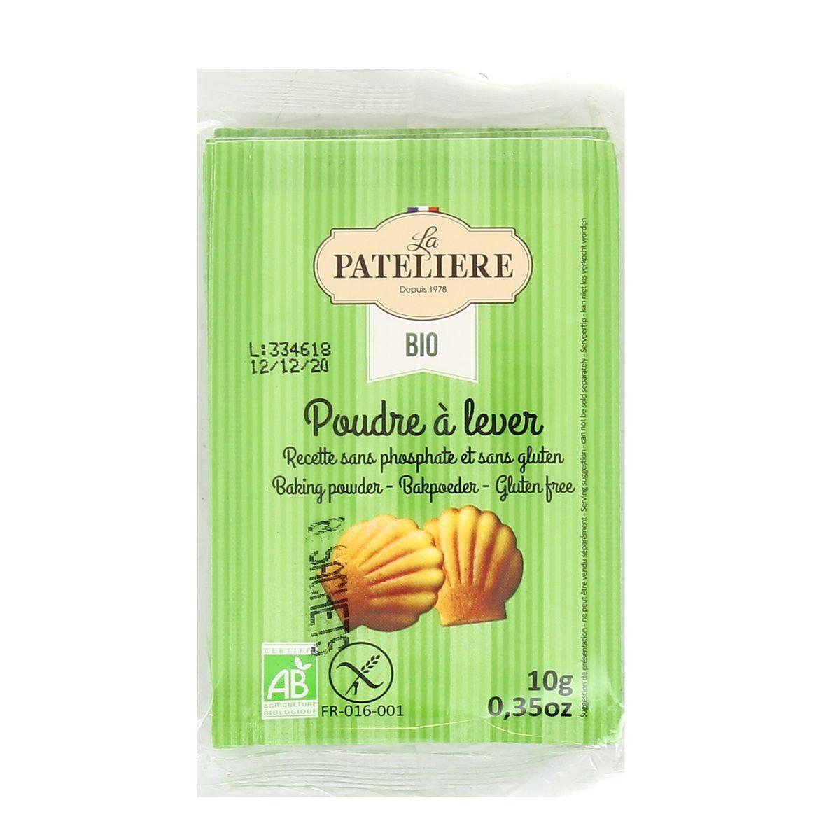 La Patelière - Poudre à lever bio sans gluten et sans phosphate 8x10g