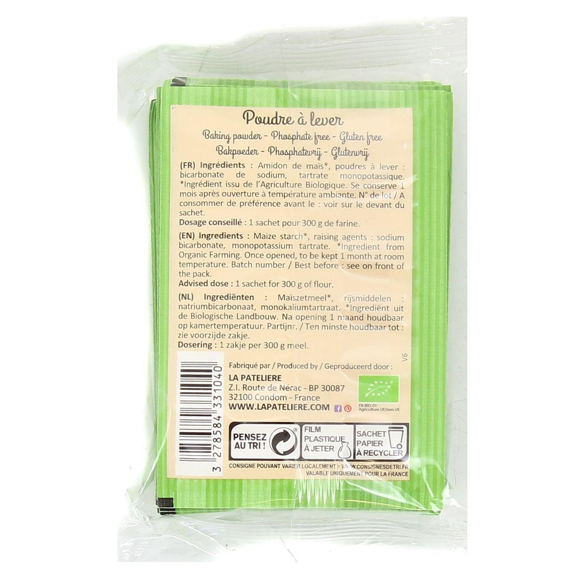 3278584331040 - La Patelière - Poudre à lever bio sans gluten et sans phosphate 8x10g