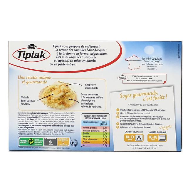 3450350071040 - Tipiak - Mini coquilles Saint-Jacques à la Bretonne