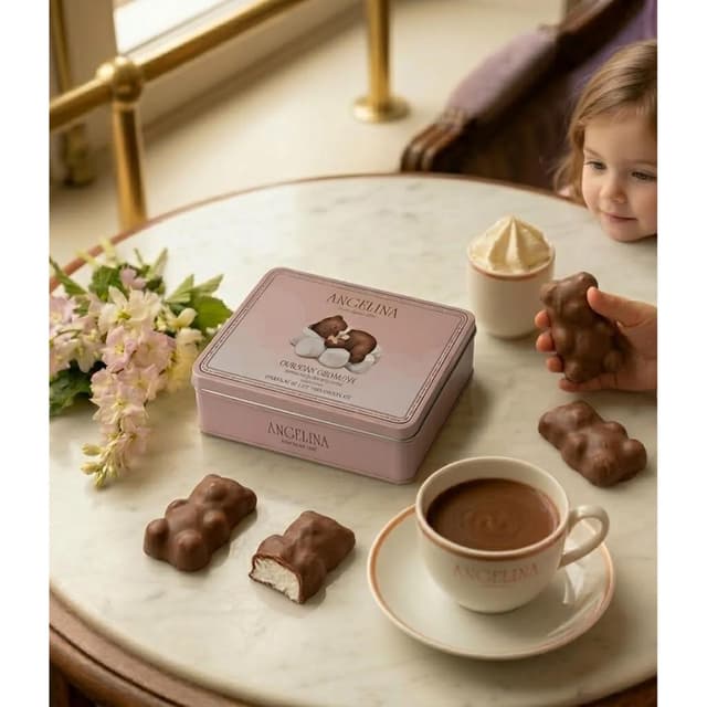 3392070032140 - Angelina Paris - 12 Oursons guimauve chocolat au lait à l'extrait de vanille 