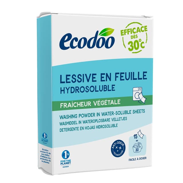 3380380114540 - Ecodoo - Lessive en feuille fraicheur végétale Ecologique Ecocert