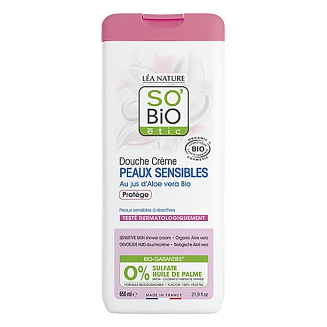 3517360016840 - So'Bio - Crème douche Peaux Sensibles Aloe Vera Bio