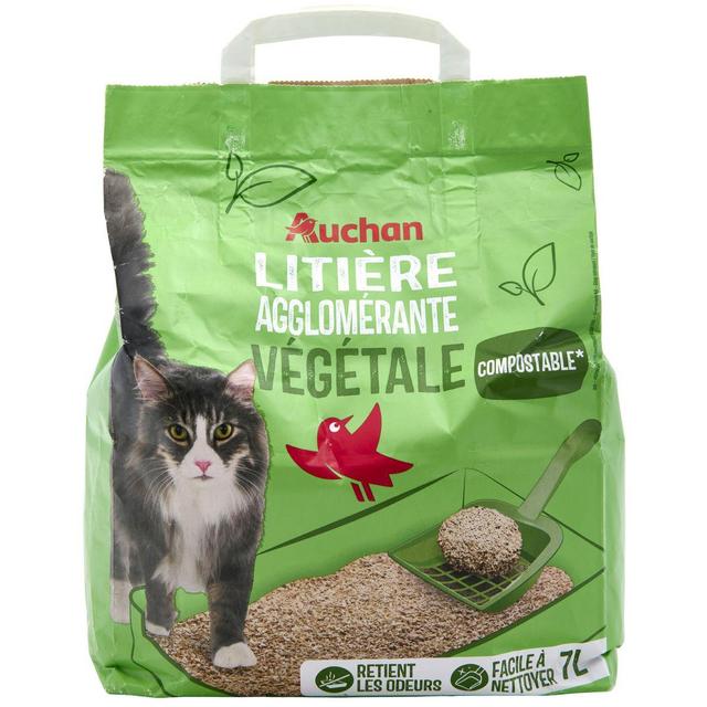 3596710547340 - Auchan - Litière Végétale Agglomérante Compostable pour Chat