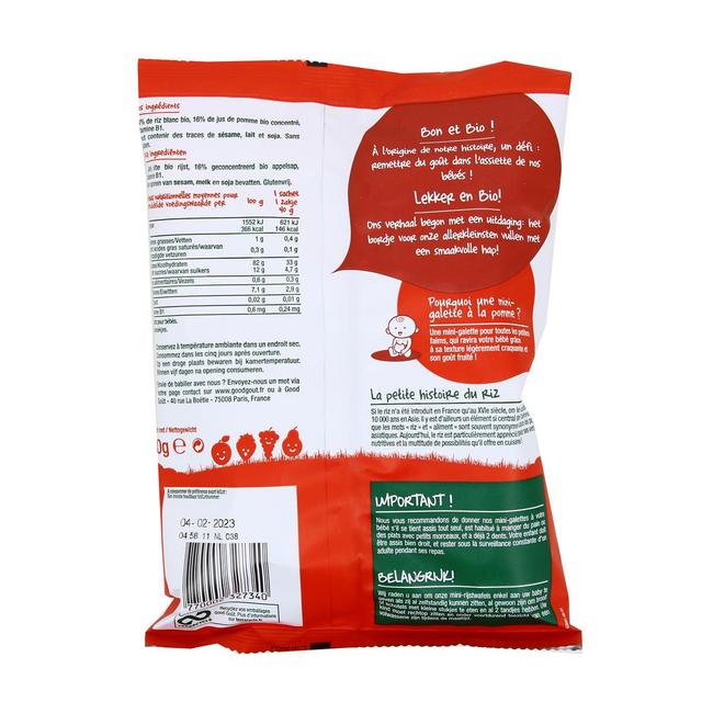 3770002327340 - Good Goût - Mini Galettes de Riz à la Pomme Bio Bébé Dès 10 mois