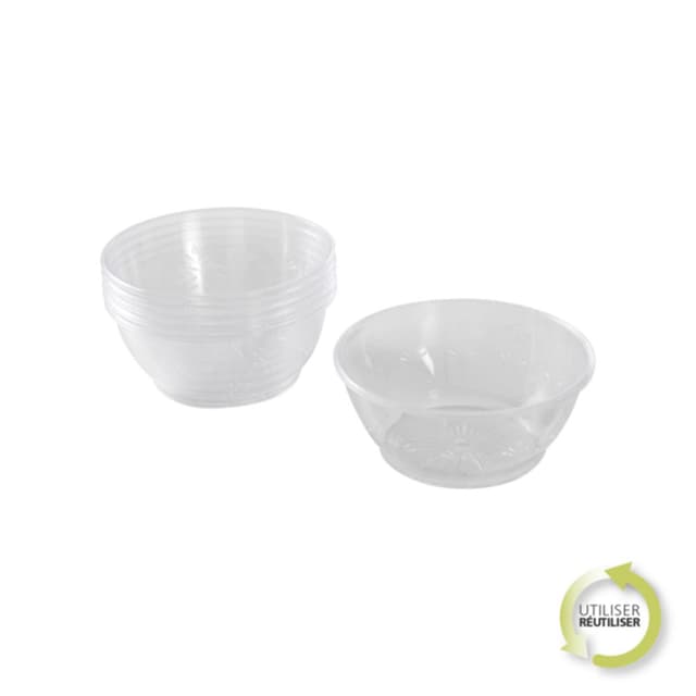 3526780948440 - Homea - Bols en plastique reutilisable 175ml transparent