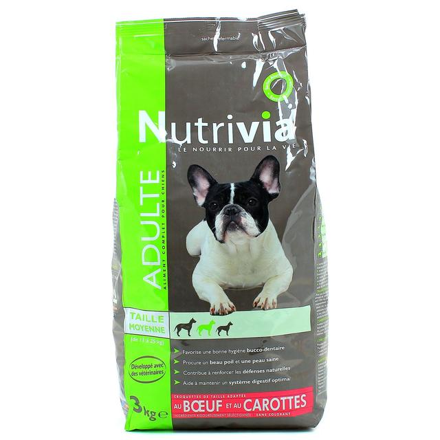 3423072178540 - NUTRIVIA - Croquettes Nutrivia Chien adulte moyenne taille au boeuf et aux carottes