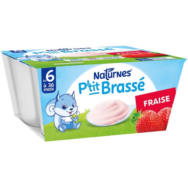 7613035009240 - Naturnes® - P'tit Brassé - Dessert Lacté Fraise Coupelle Bébé Dès 6 mois