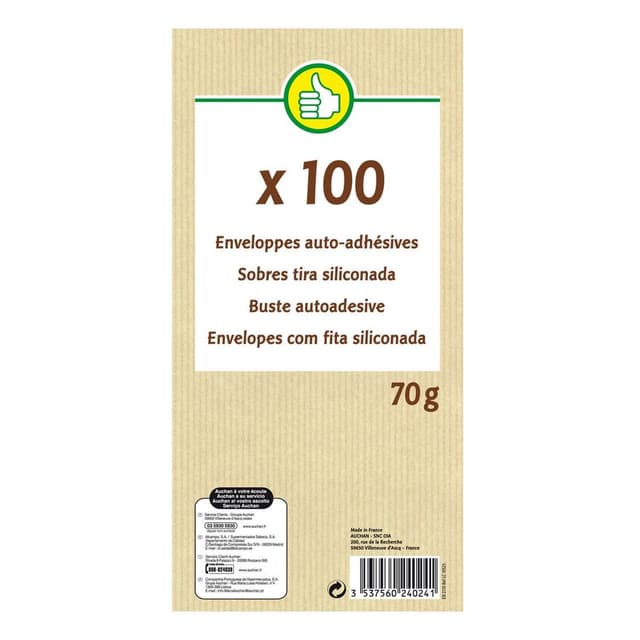 3537560240241 - Pouce - 100 Enveloppes auto-adhésives