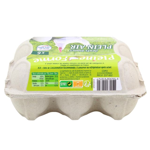 3332930010741 - Pleine Forme - Oeufs blancs Plein Air