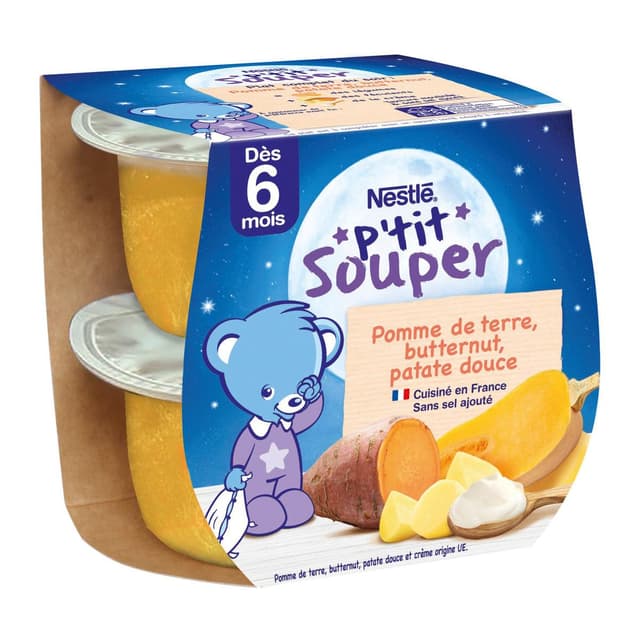8445291591141 - Nestlé - P'tit Souper - Pommes de terre, butternut, patate douce bol bébé dès 6 mois