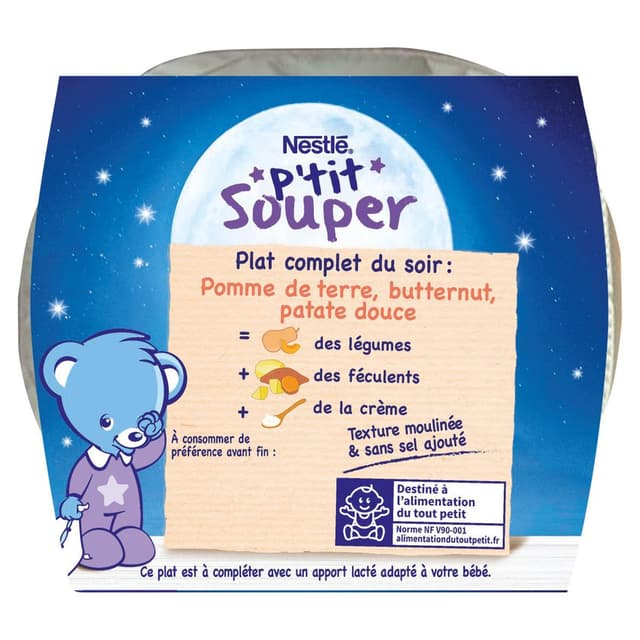 8445291591141 - Nestlé - P'tit Souper - Pommes de terre, butternut, patate douce bol bébé dès 6 mois