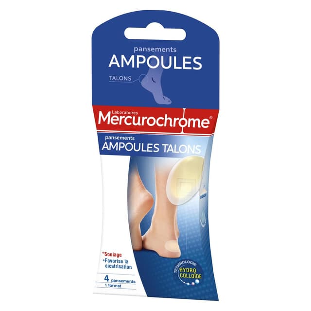 3160920501241 - Mercurochrome - Pansements ampoules talons Effet Seconde Peau