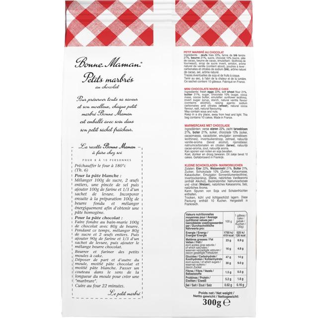 3178530412741 - Bonne Maman - Petit marbré au chocolat x10
