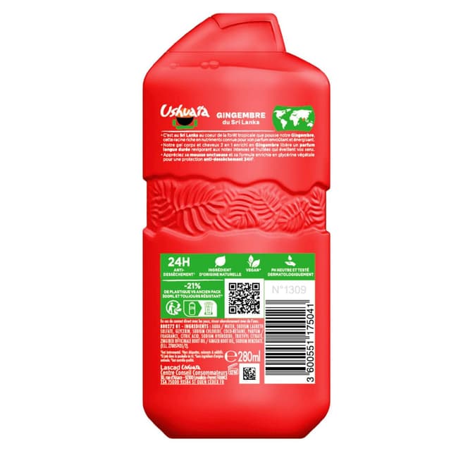 3600551175041 - Ushuaïa - Gel Douche Revigorant Gingembre