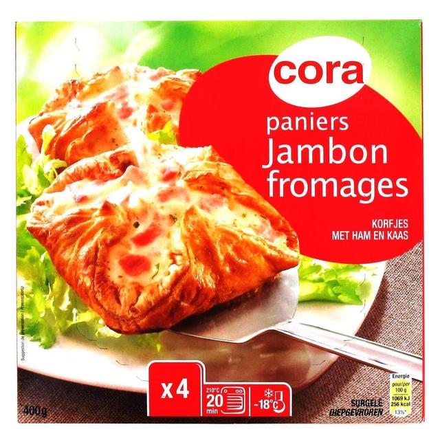3257980498441 - Cora - 4 Paniers feuilletés jambon et 3 fromages 4x100g