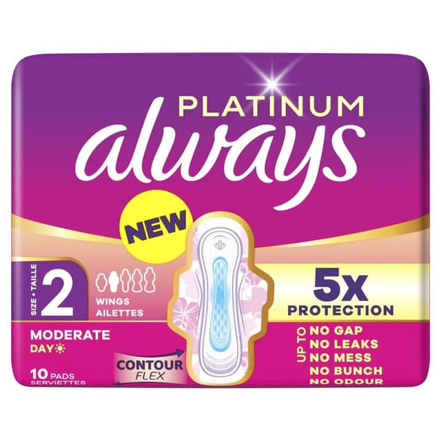 8006530089241 - Always - Serviettes Hygiéniques avec Ailettes Flux Modéré Taille 2 