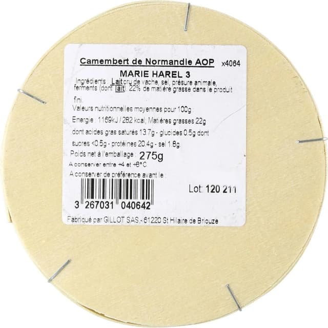 3267031040642 - Marie Harel - Camembert de Normandie au Lait Cru AOP
