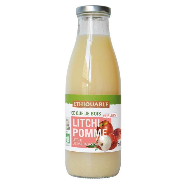 3760278861242 - Ethiquable - Commerce Equitable - Pur Jus Litchi Pomme Bio de Madagascar 