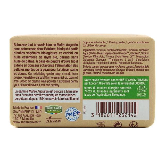 3182611232142 - Maître Augustin - Savon exfoliant aux huiles essentielles de Thym - BIO
