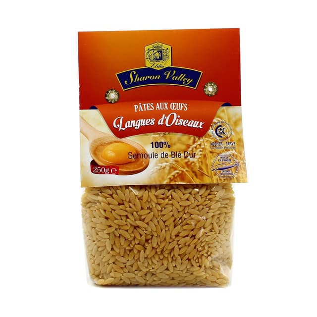 8020312012142 - Sharon Valley - Pâtes aux oeufs Langues d'oiseaux (Orzo)