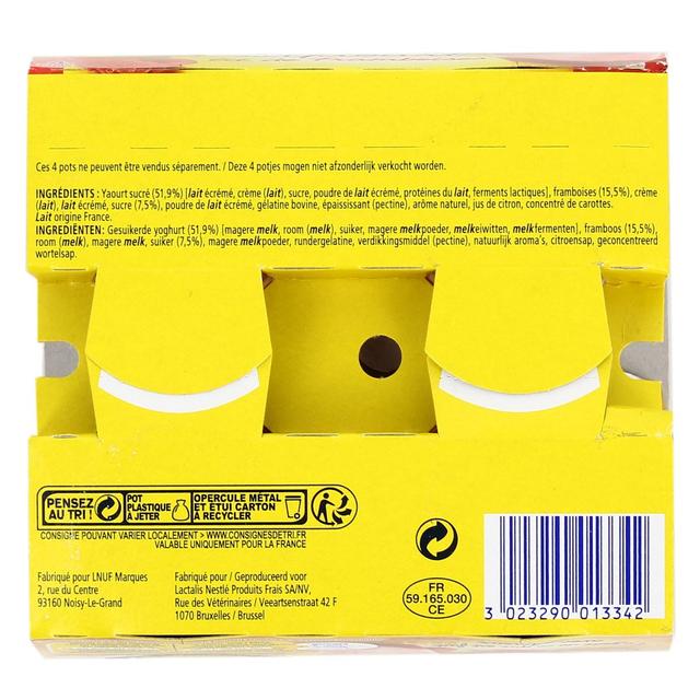 3023290013342 - La laitière - Yaourt Liégeois sur lit de Framboise