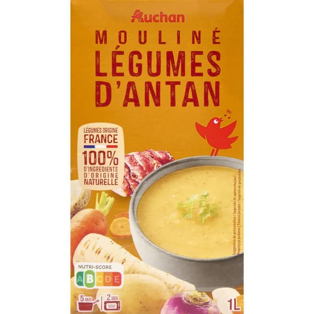 3596710494842 - Auchan - Mouliné de Légumes d'Antan Soupe liquide en brique familiale
