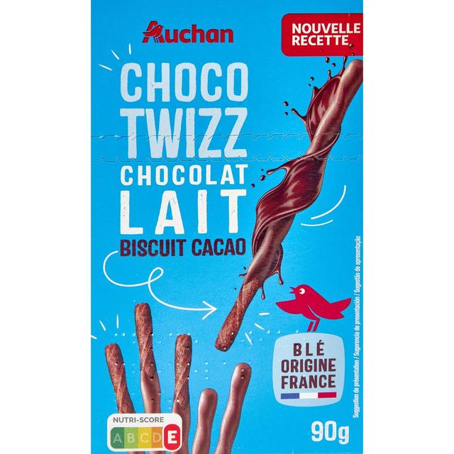3596710545742 - Auchan - Biscuits nappés au chocolat au lait Choco Twizz