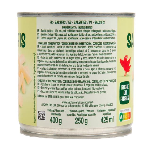 3596710395842 - Auchan - Salsifis coupés