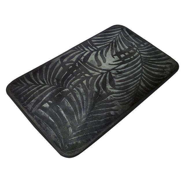 3162450537042 - Arvix - Tapis mémoire de forme uni Feuillages Noirs