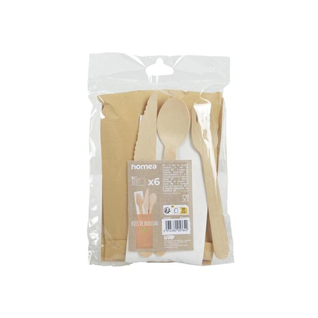 3574380057642 - Homea - Sets individuel de couverts bois