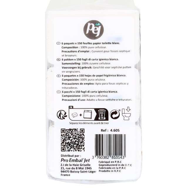 3760382810143 - Pej - Papier toilette feuille à feuille
