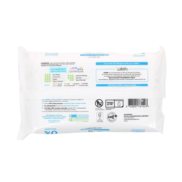 3760001761443 - Carryboo - Lingettes à l'Eau pure à l'extrait de calendula Bio