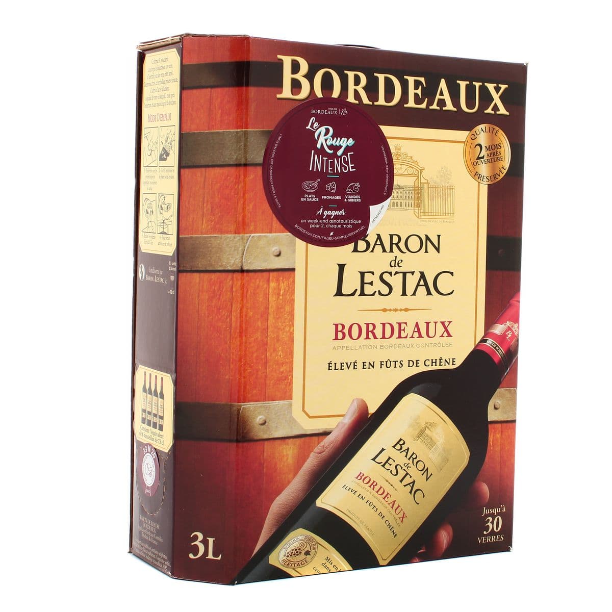 Achat Vente Bordeaux rouge AOC Baron de Lestac Bag in box 3L