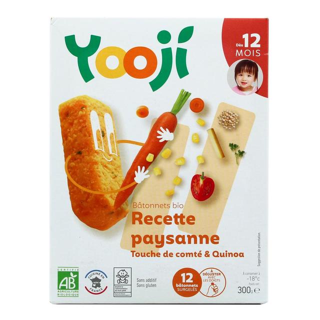 3760234500444 - Yooji - Mes petits Bâtonnets Bio- Recette paysanne quinoa et touche de Comté dès 12 mois