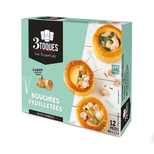 3162150030744 - Les 3 Toques - 12 Bouchées Feuilletées à garnir