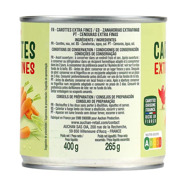 3596710431144 - Auchan - Carottes extra-fines