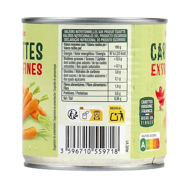 3596710431144 - Auchan - Carottes extra-fines