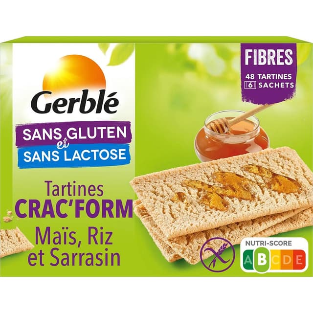 3175681231344 - Gerblé Sans Gluten Sans Lactose - Tartine Maïs Riz Sarrasin Sans Gluten