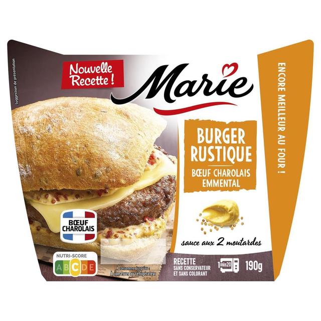 3248830001744 - Marie - Burger Rustique Boeuf Charolais, Emmental Sauce aux Deux Moutardes