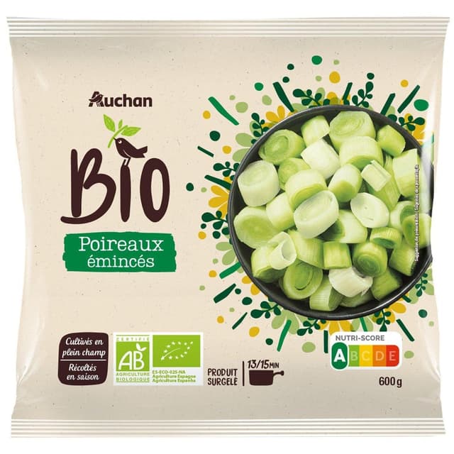 3596710461844 - Auchan BIO - Emincés de poireaux bio