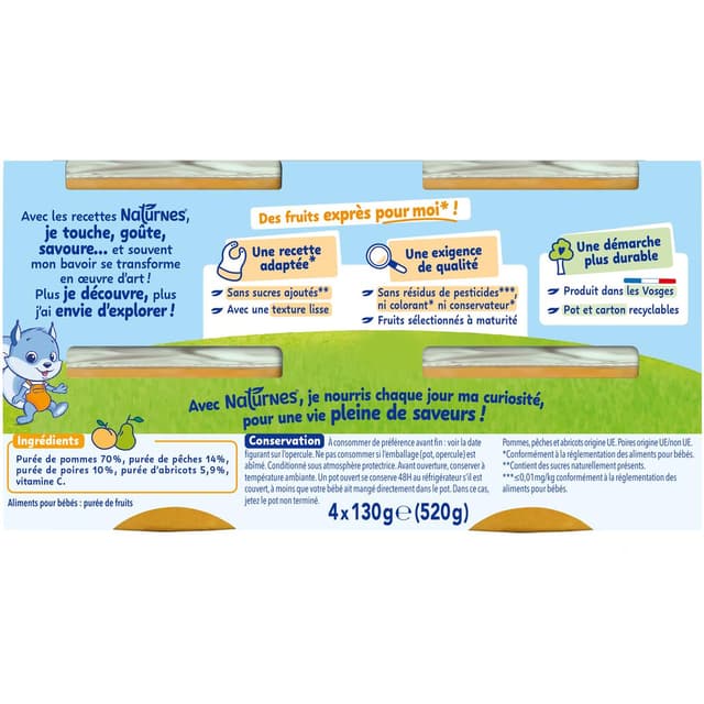 7613031552344 - Naturnes® - Fruits du verger Bol Bébé Dès 6 mois