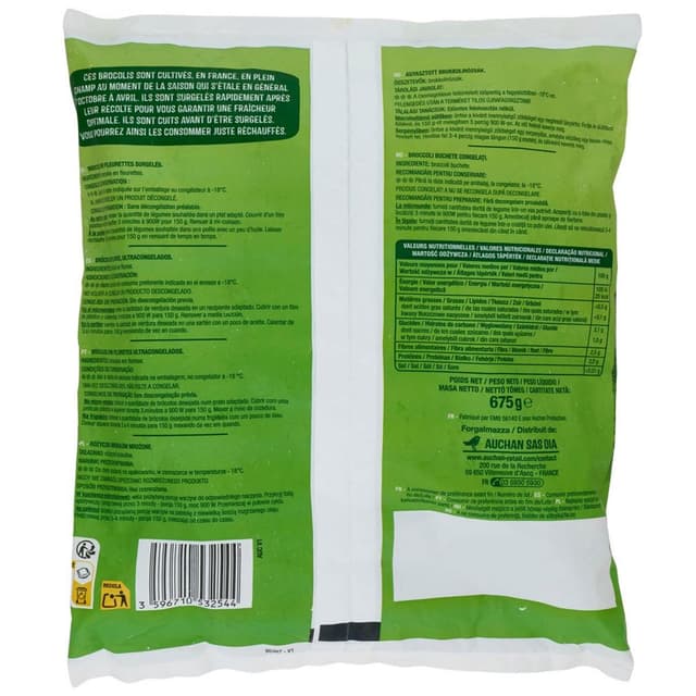 3596710532544 - Auchan - Déjà cuit - Brocolis en fleurettes