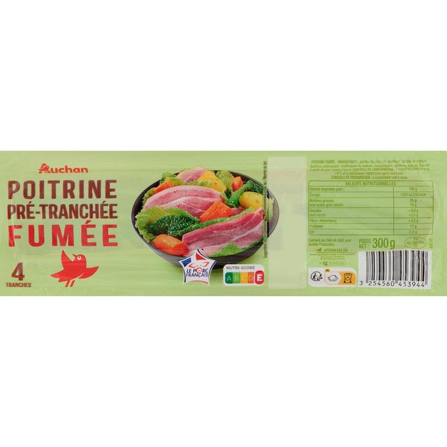 3254560453944 - Auchan - Poitrine Fumée Prétranchée