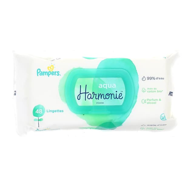 8001090934444 - Pampers - Lingettes aqua harmonie