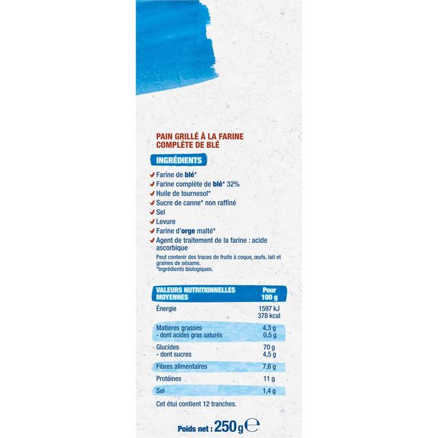 3229820785844 - Bjorg - Pain grillé au blé complet Bio