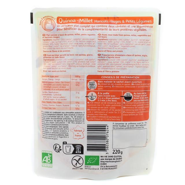 3380380076244 - Ma Vie Sans Gluten - Quinoa Millet haricots rouges et petits légumes bio, sans gluten