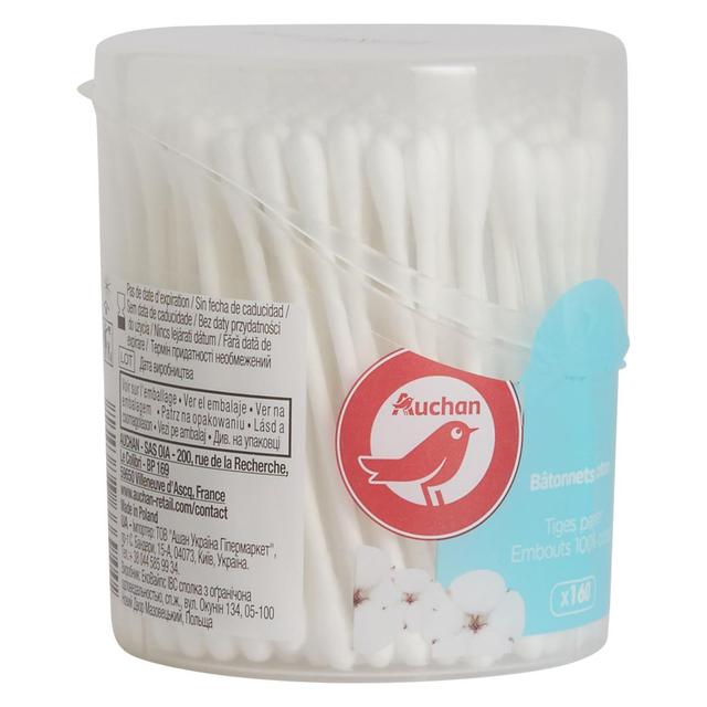 3245678666944 - Auchan - Cotons-tiges en boîte avec tiges en papier