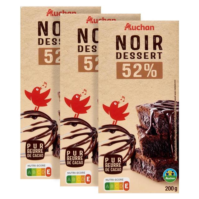 2050000408144 - Auchan - Tablette de chocolat noir pâtissier 52% cacao